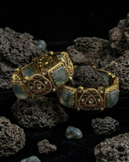 Antique Navratna  Kada Bangles Zestro