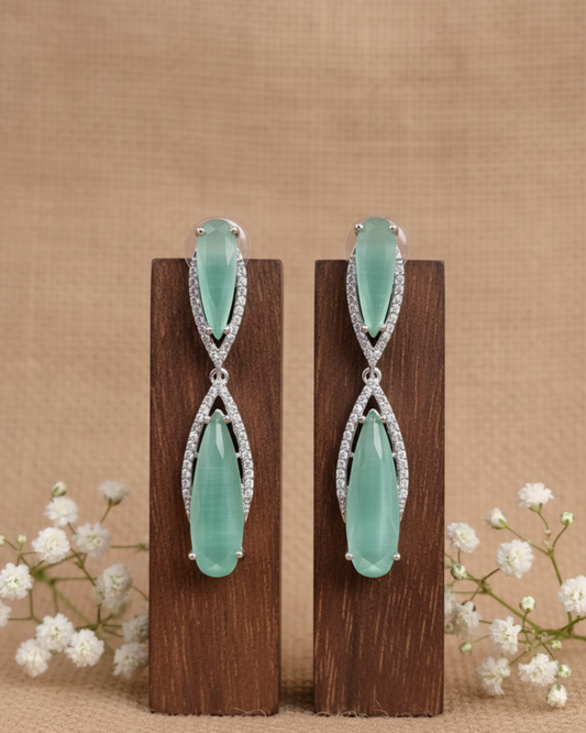 Double Pear-Cut Dangle Earrings