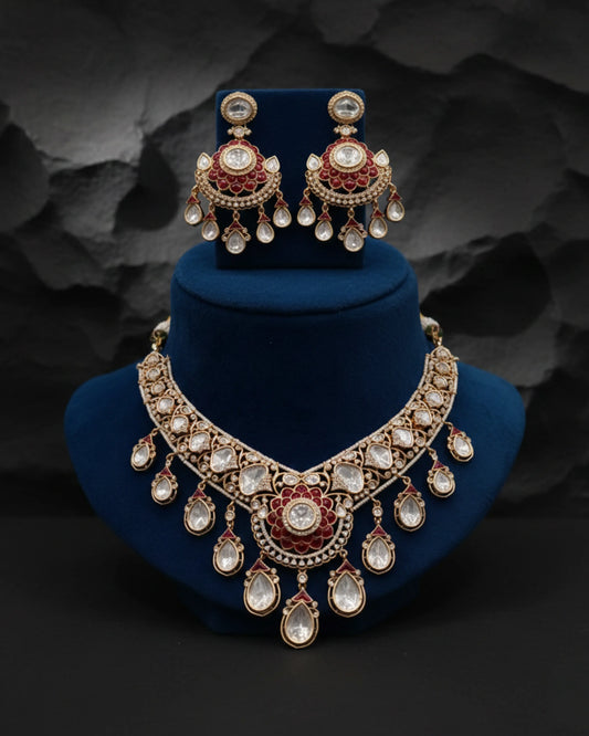 Rajvika Moissanite Kundan Set Zestro