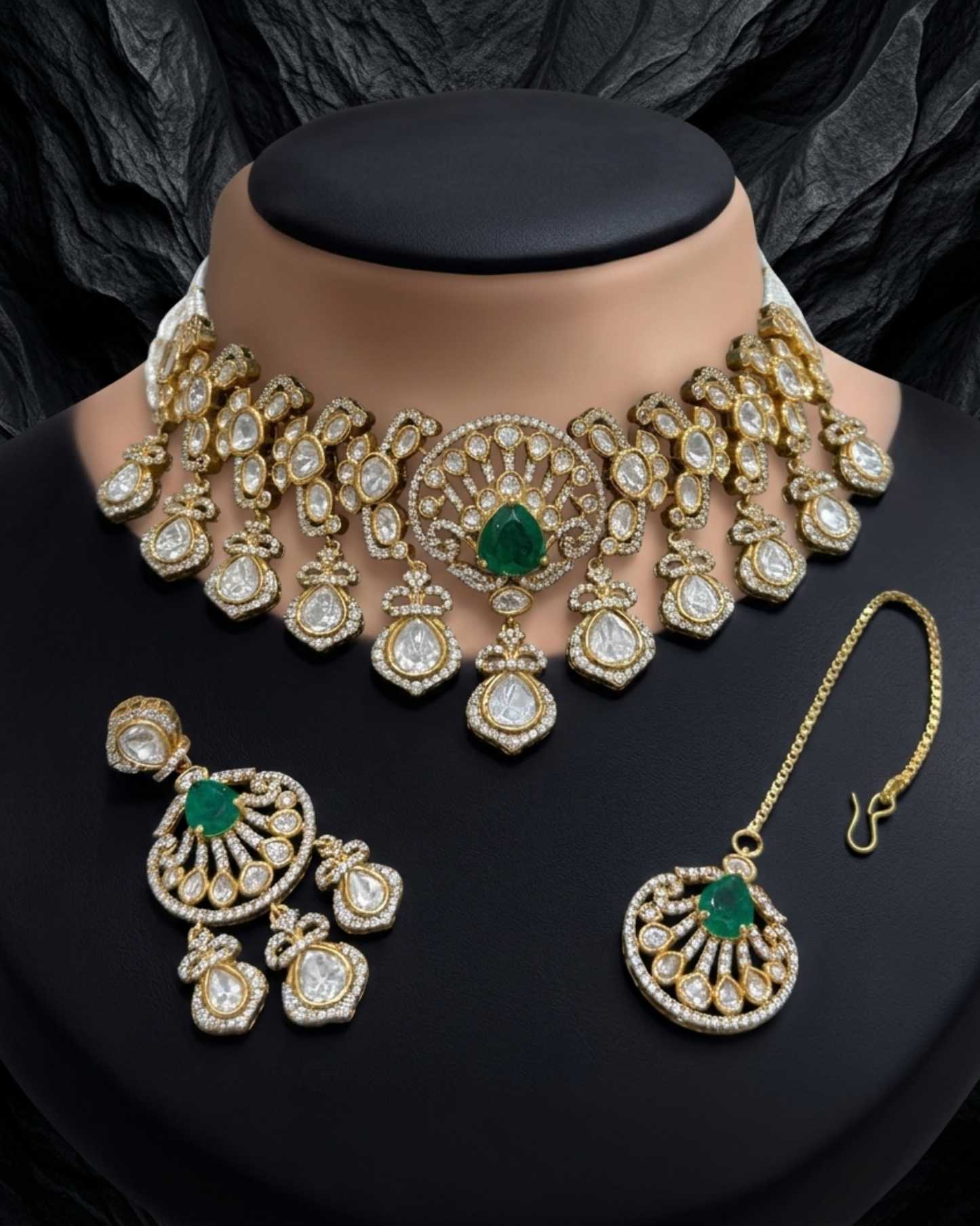 Royal Chandrika Heritage Moissanite Necklace Set