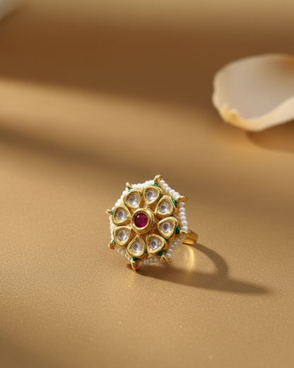 Royal Kundan Adjustable Statement Ring
