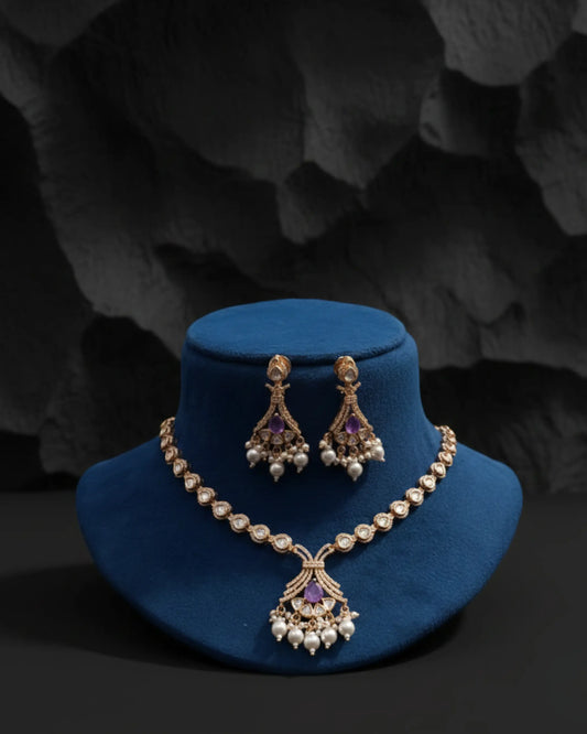 Ruhika Royal Drop Necklace Set Zestro