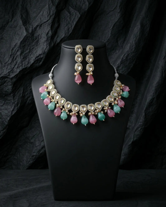 Shahi Teardrop Kundan Set Zestro
