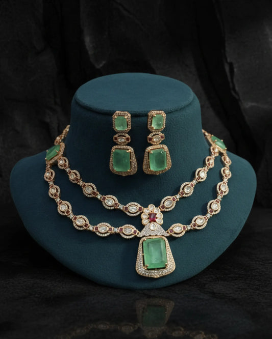 Virasat Two-Layered Moissanite Kundan Set Zestro