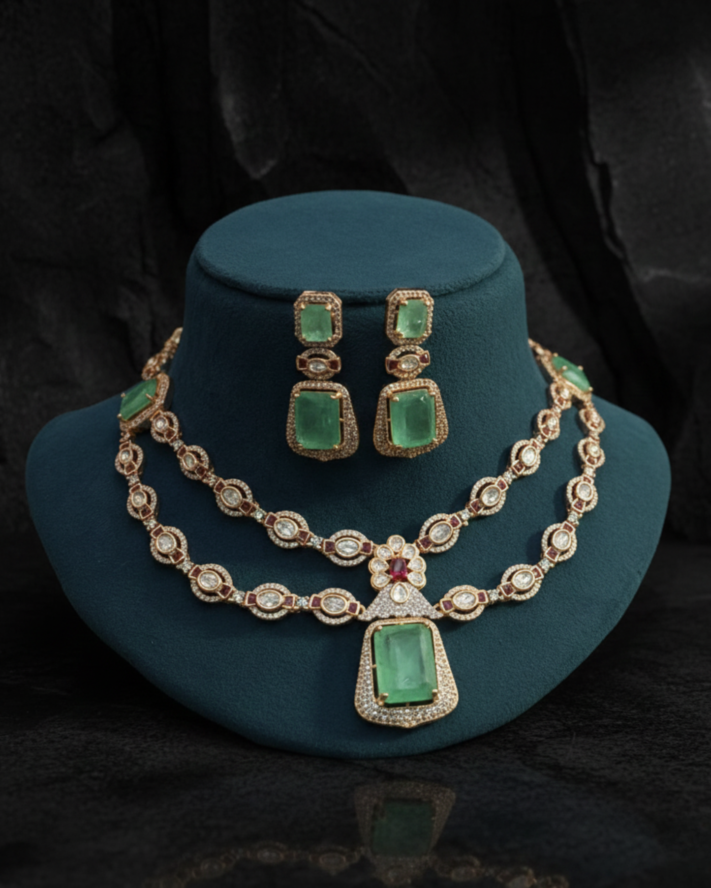 Virasat Two-Layered Moissanite Kundan Set