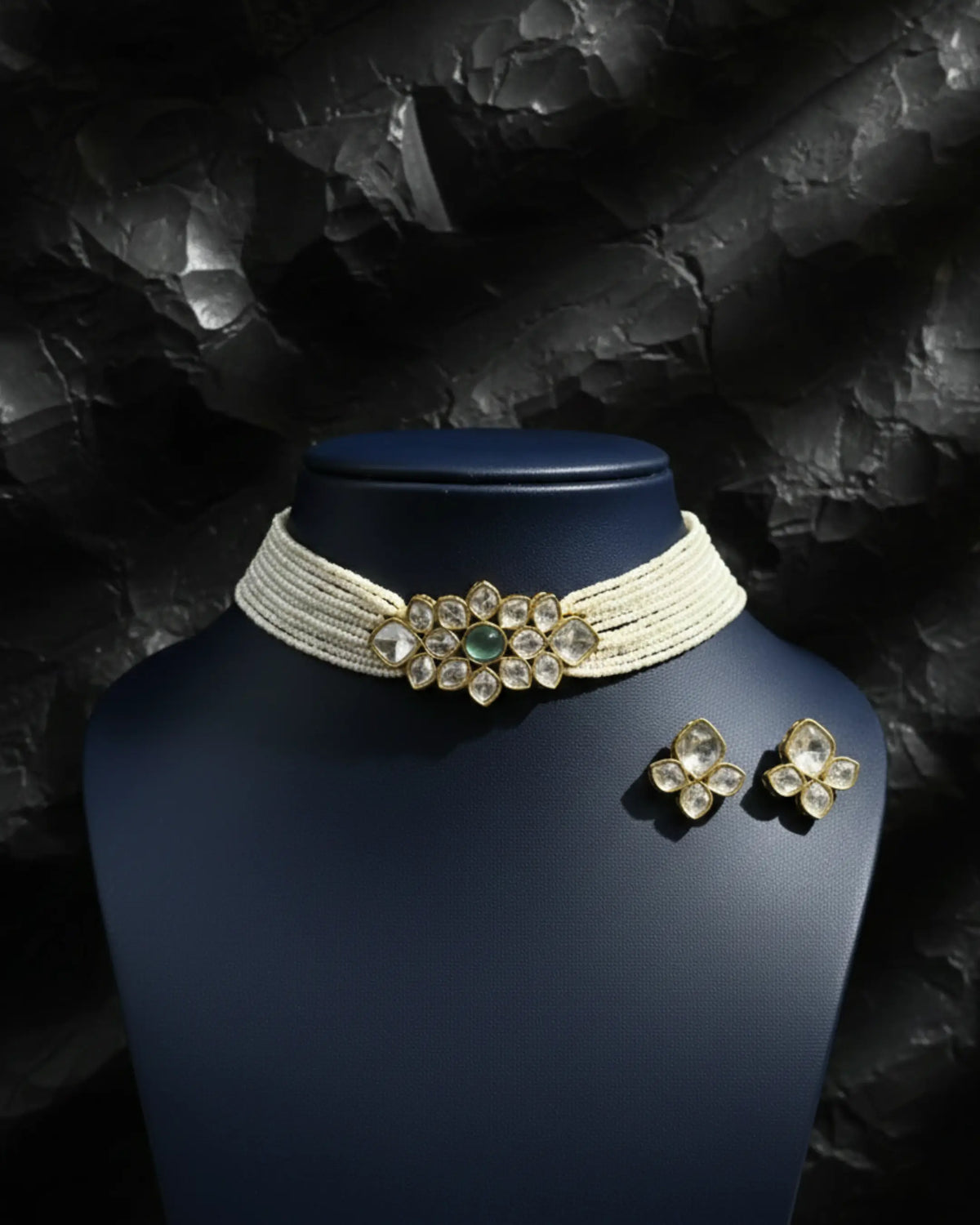 Aabha Pearl Kundan Choker Set Zestro