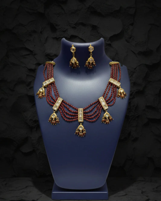 Aarohi Pearl Necklace Set Zestro