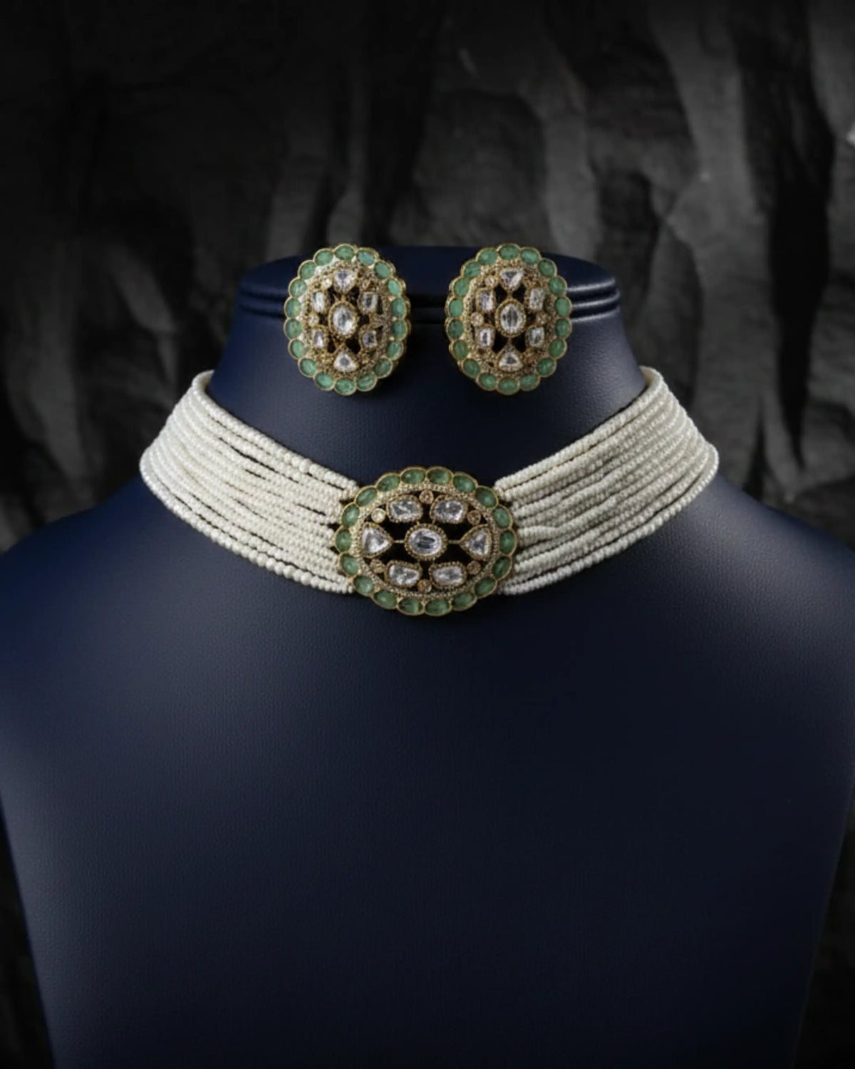 Multi-Strand Pearls Choker Set Zestro