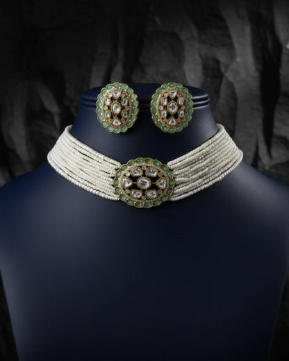 Multi-Strand Pearls Choker Set Zestro