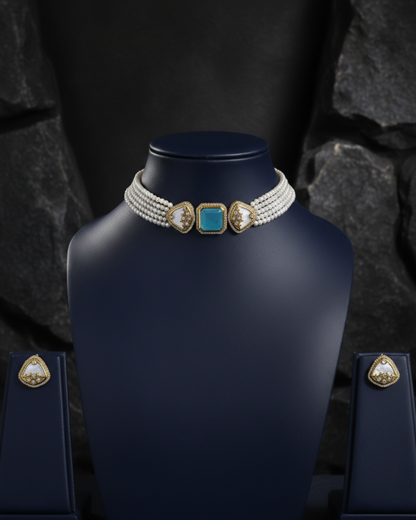 Noorjahan Pearl Kundan Choker Set