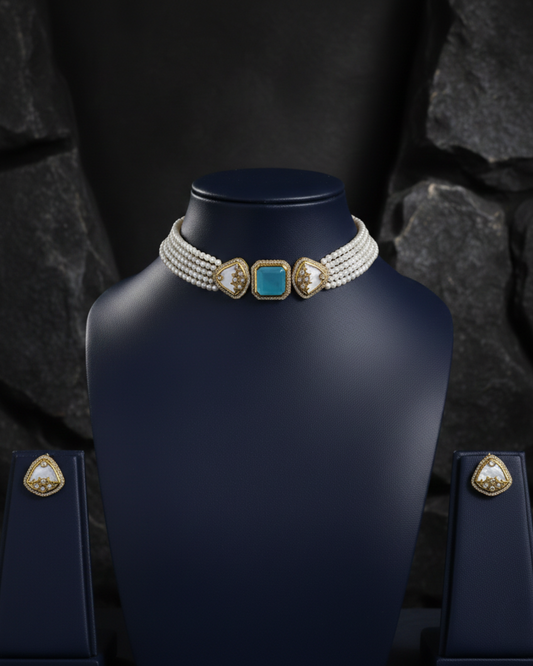 Noorjahan Pearl Kundan Choker Set