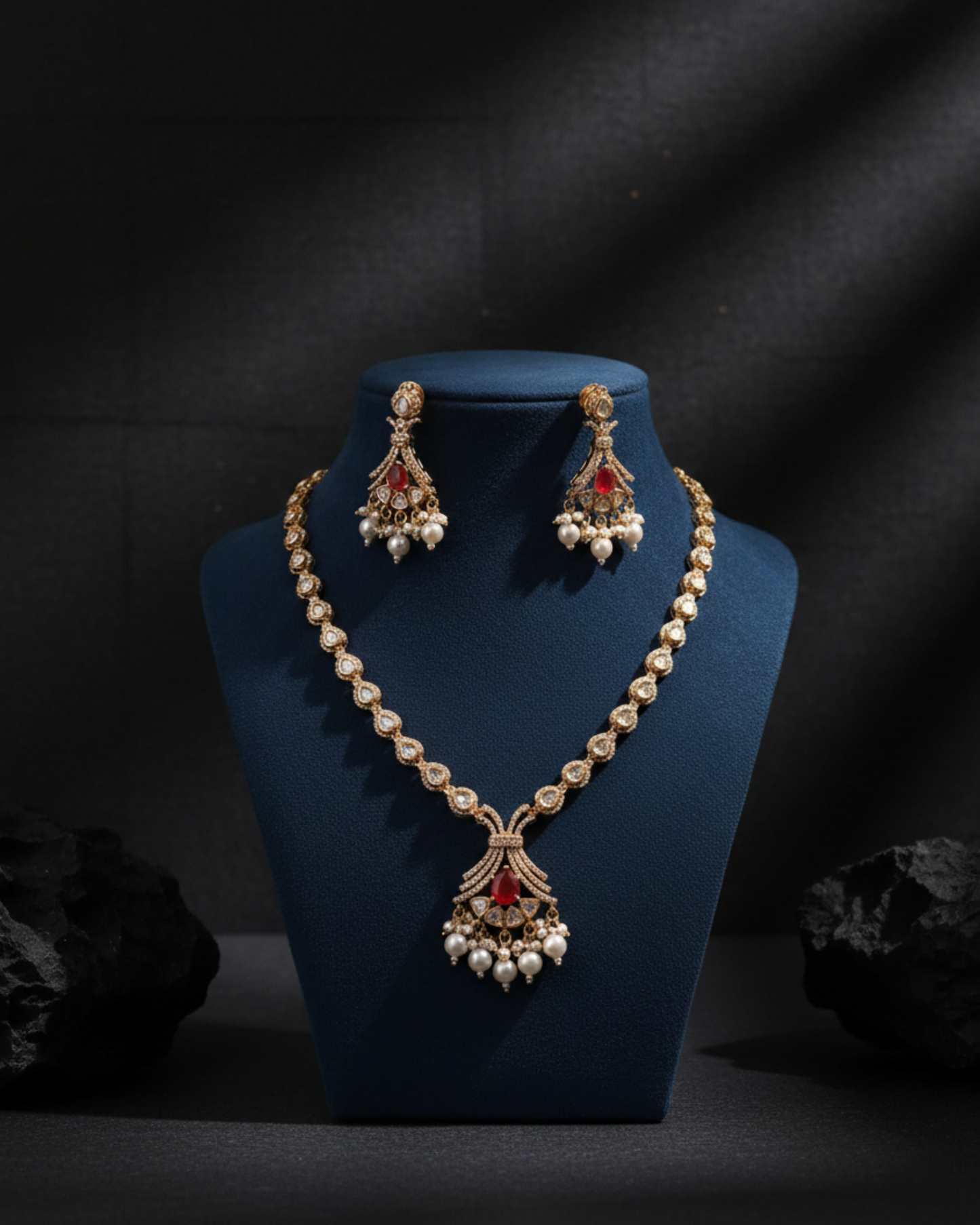 Ruhika Royal Drop Necklace Set