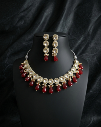 Shahi Teardrop Kundan Set