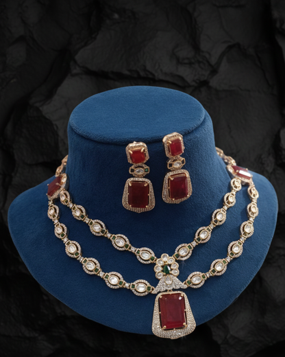 Virasat Two-Layered Moissanite Kundan Set