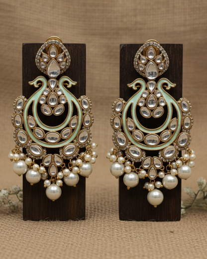 Mughal Enameled Jhumka-Style Earrings