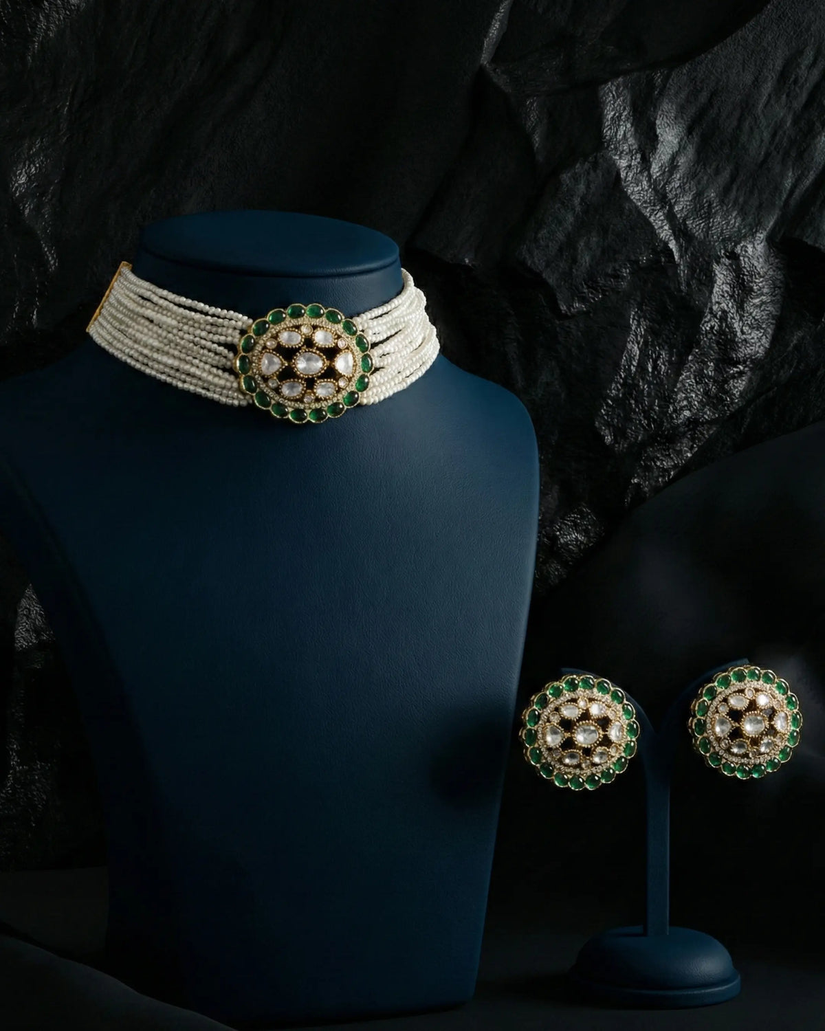 Multi-Strand Pearls Choker Set Zestro