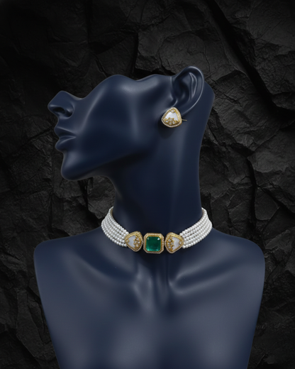 Noorjahan Pearl Kundan Choker Set