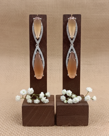 Double Pear-Cut Dangle Earrings