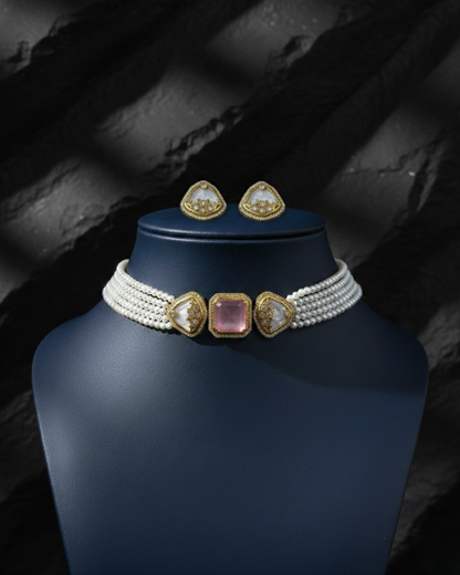 Noorjahan Pearl Kundan Choker Set