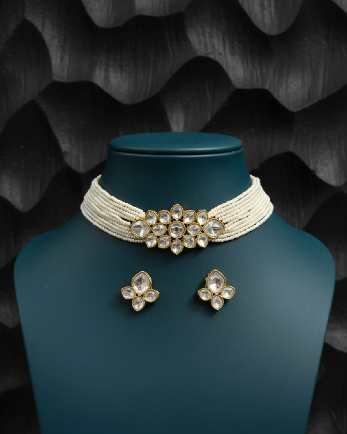 Aabha Pearl Kundan Choker Set Zestro