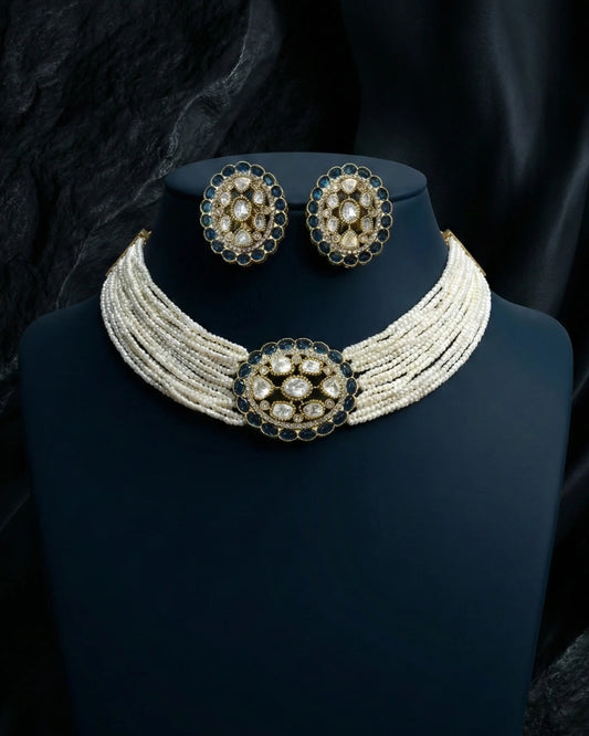 Multi-Strand Pearls Choker Set Zestro