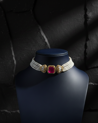 Noorjahan Pearl Kundan Choker Set