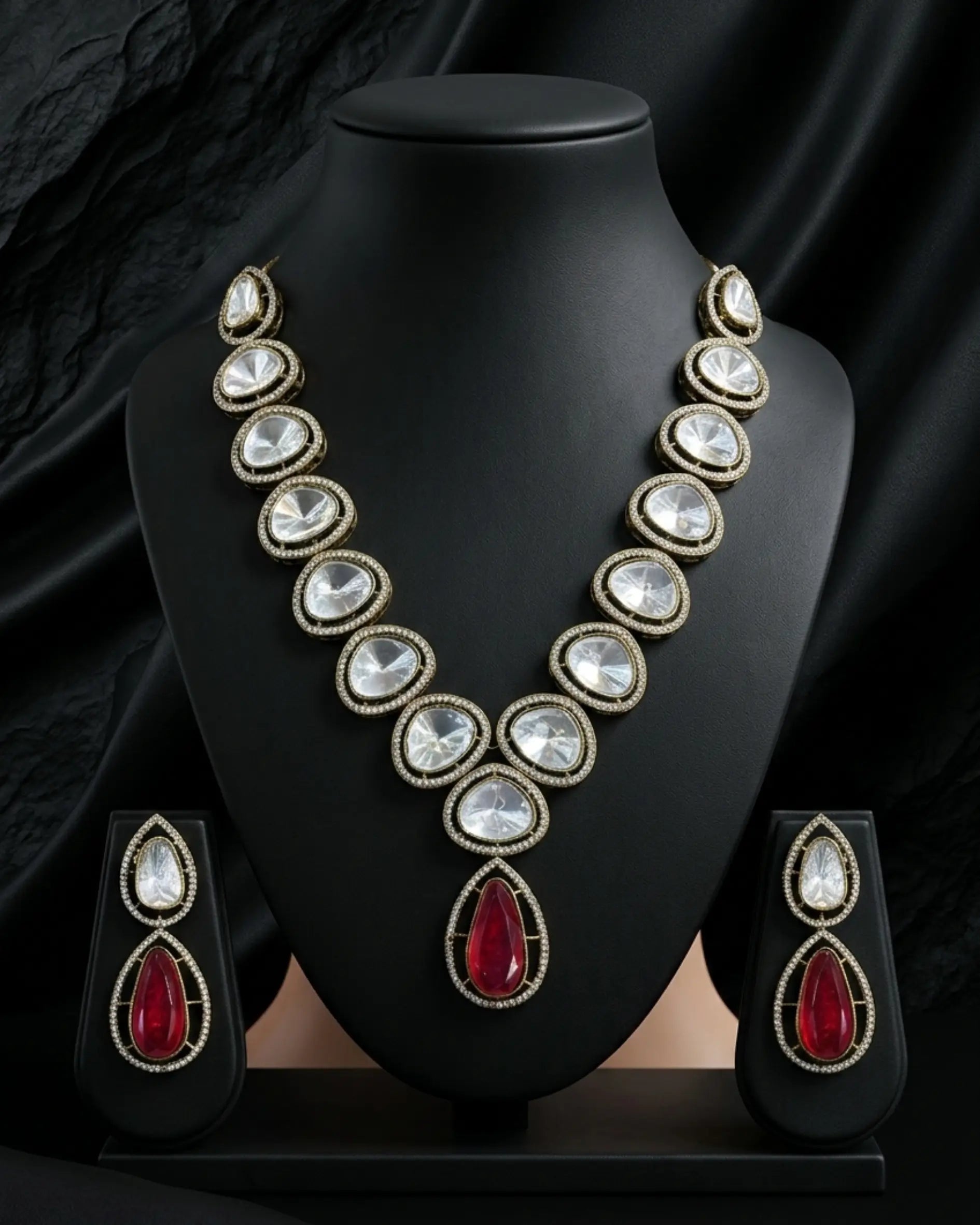 Prisha Uncut Kundan Imperial Set Zestro