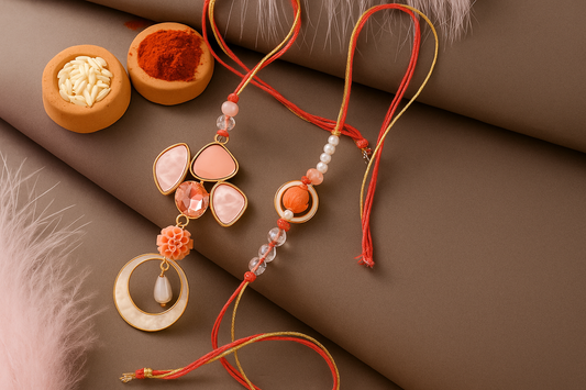 Blush Bloom Bhaiya Bhabhi Rakhi Set