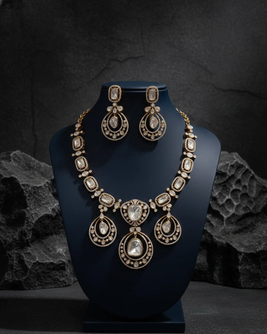 Deepa Exclusive Polki Necklace Set Zestro