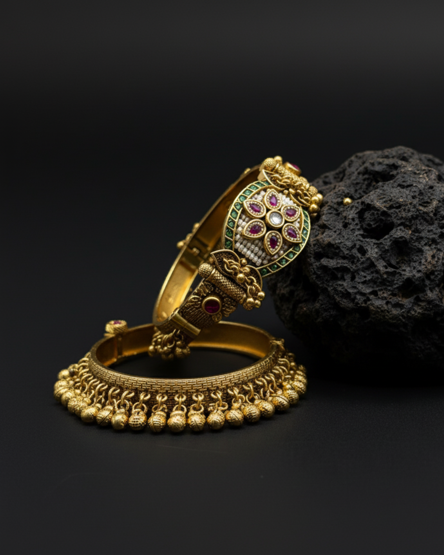 Floral Ghunghroo Bangles