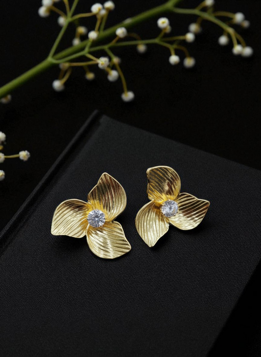 Golden Petal Spark Studs