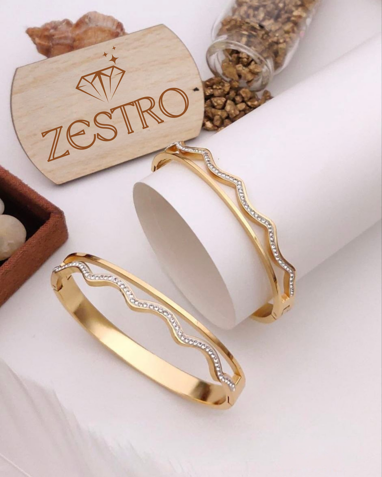 Golden Wave Crystal Bracelet