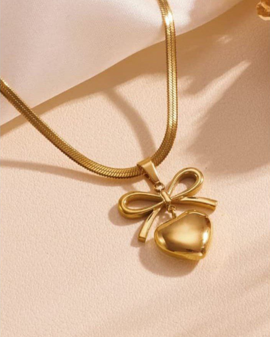 Heart and Bow Necklace