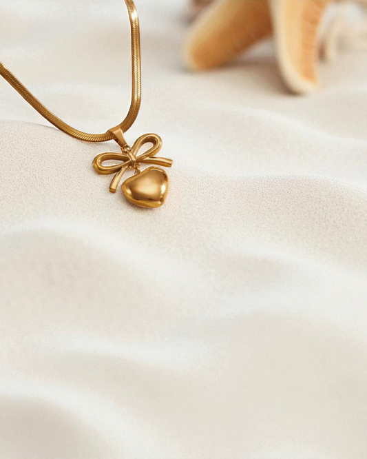 Heart and Bow Necklace