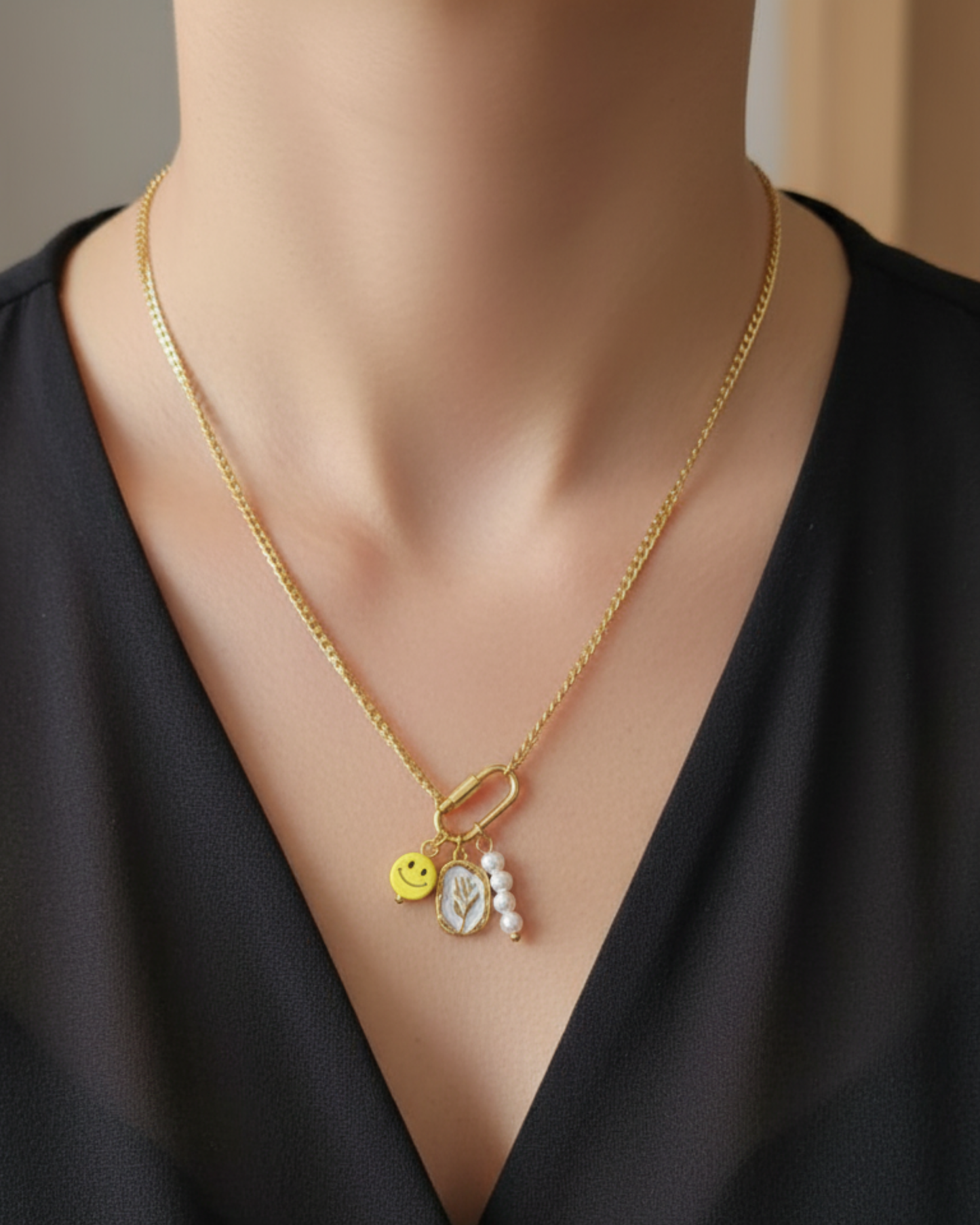 Joyful Charm Cluster Necklace