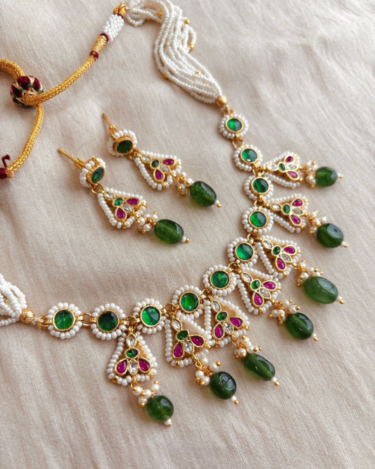 Kavira Pearl Kundan Necklace Set