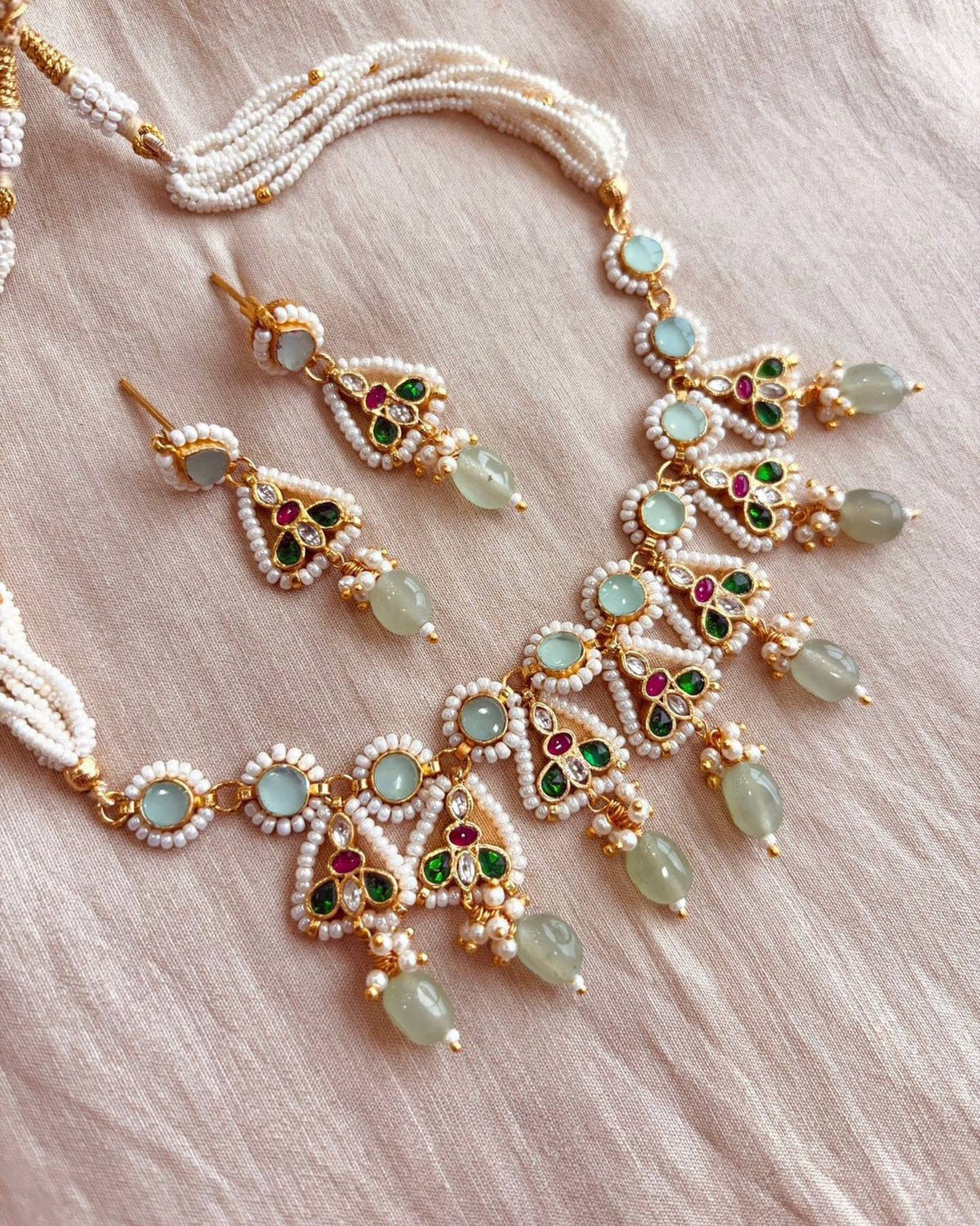 Kavira Pearl Kundan Necklace Set