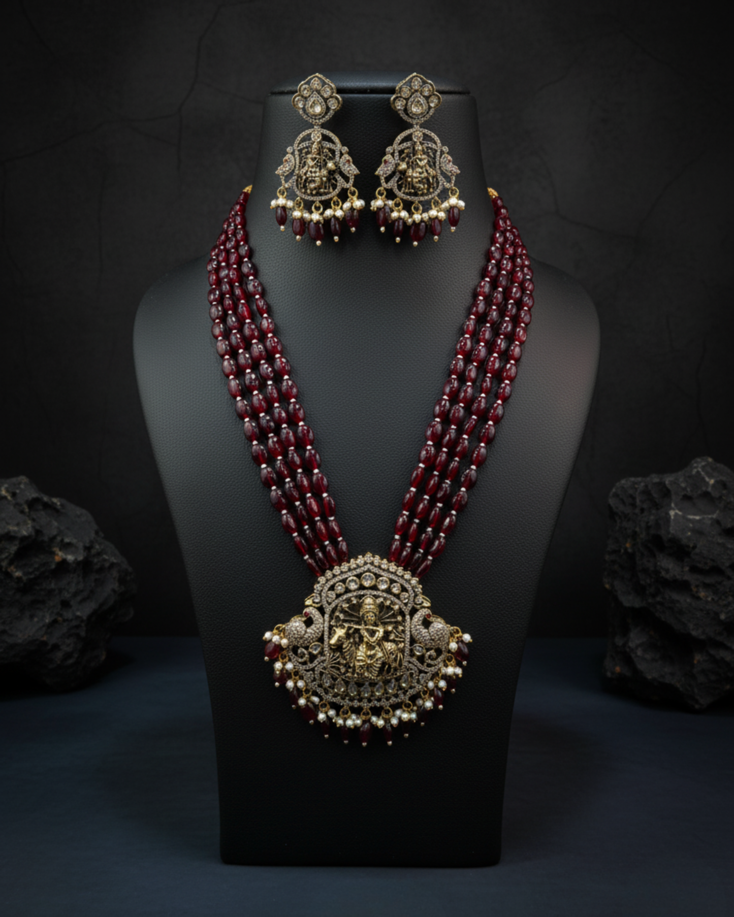 Krishna Temple Necklace Set