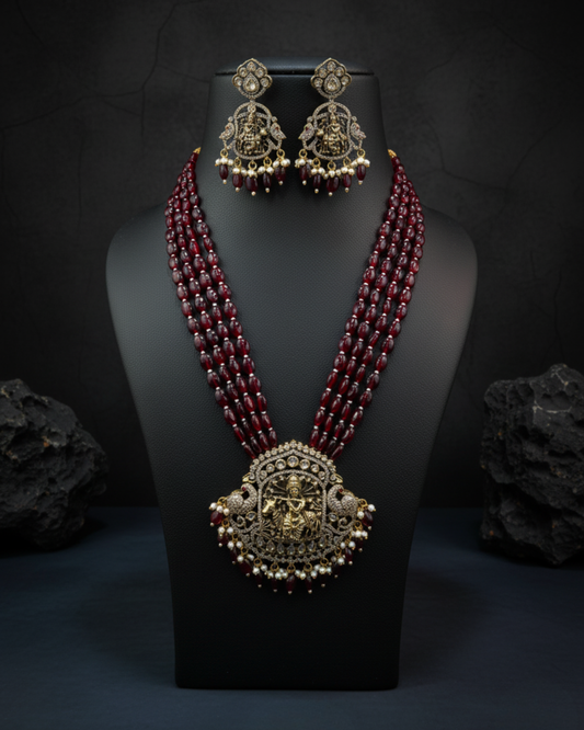 Krishna Temple Necklace Set