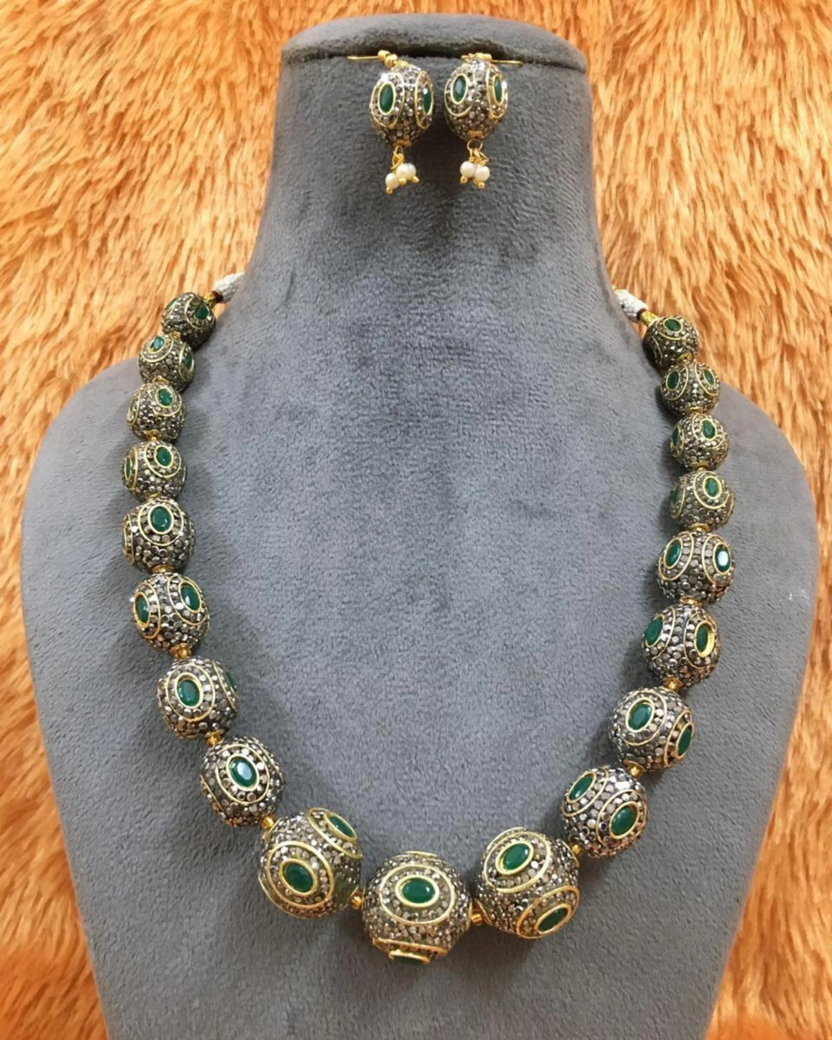 Majesty Mala Gold Beaded Statement Necklace Zestro