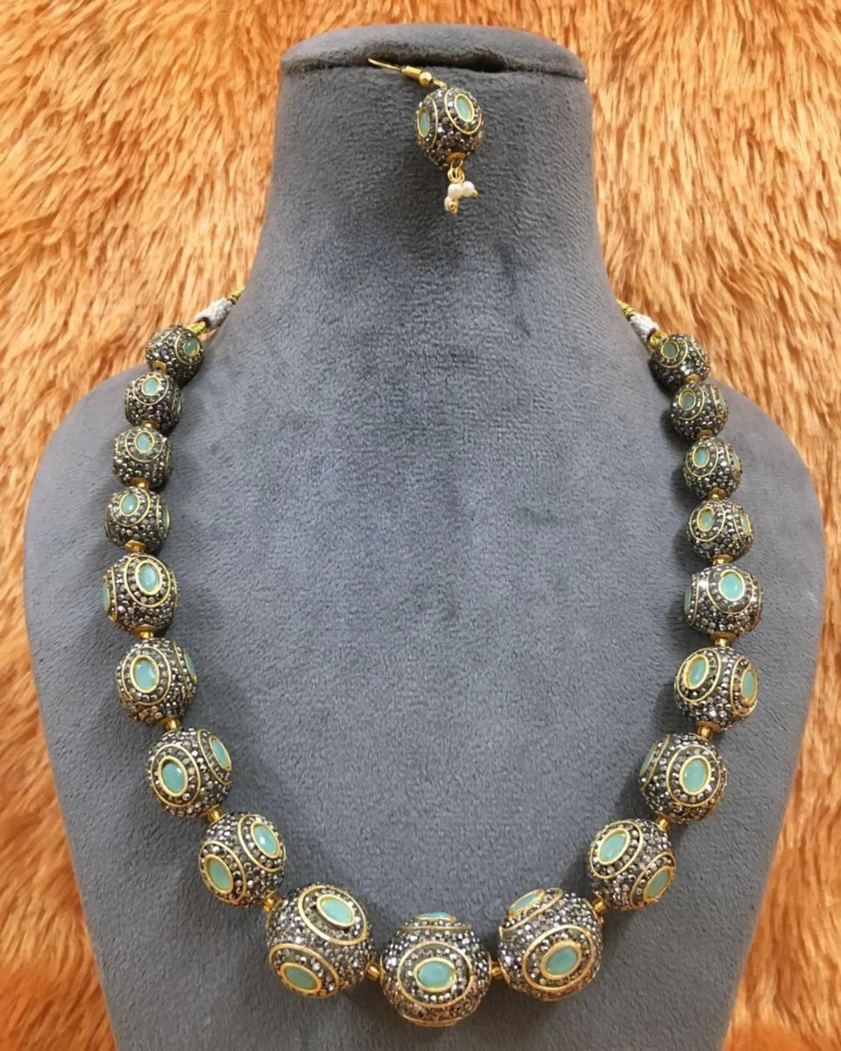 Majesty Mala Gold Beaded Statement Necklace Zestro