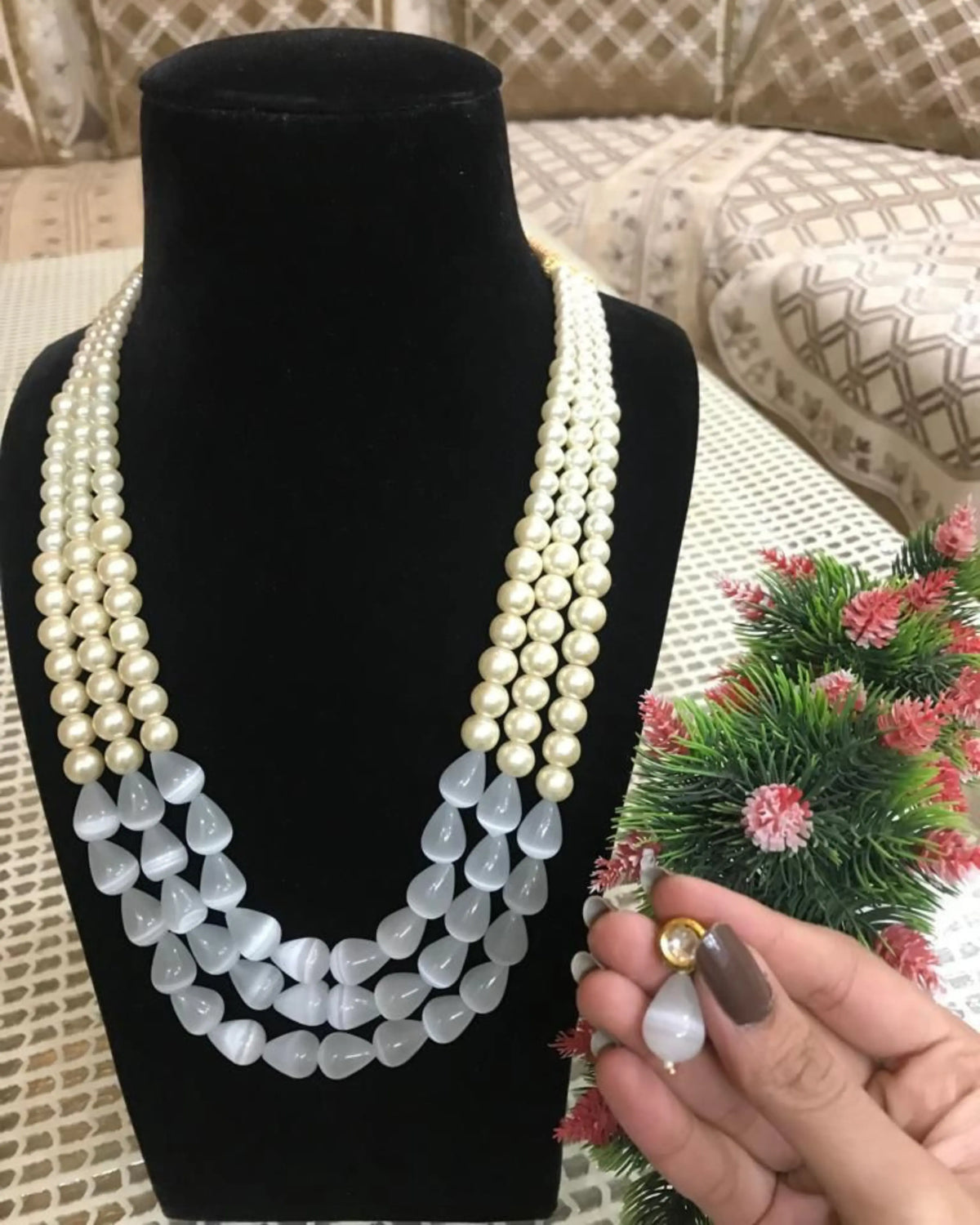 Meher Mala Indian Gold Beaded Necklace Zestro