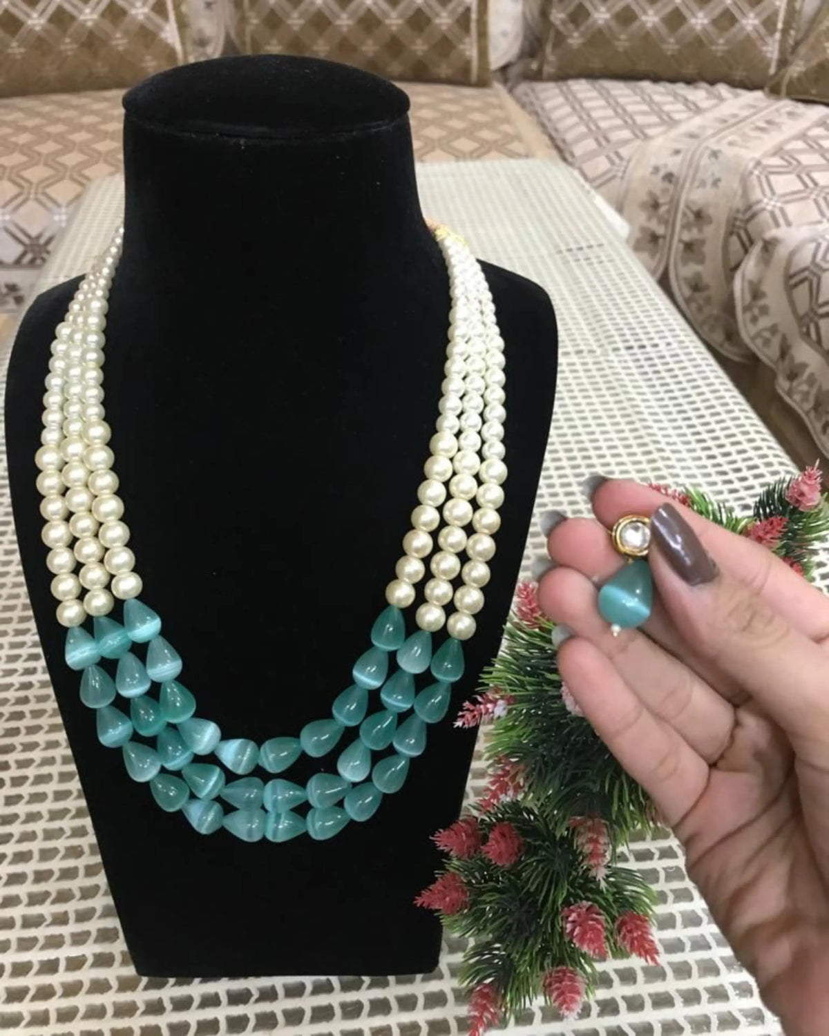 Meher Mala Indian Gold Beaded Necklace Zestro