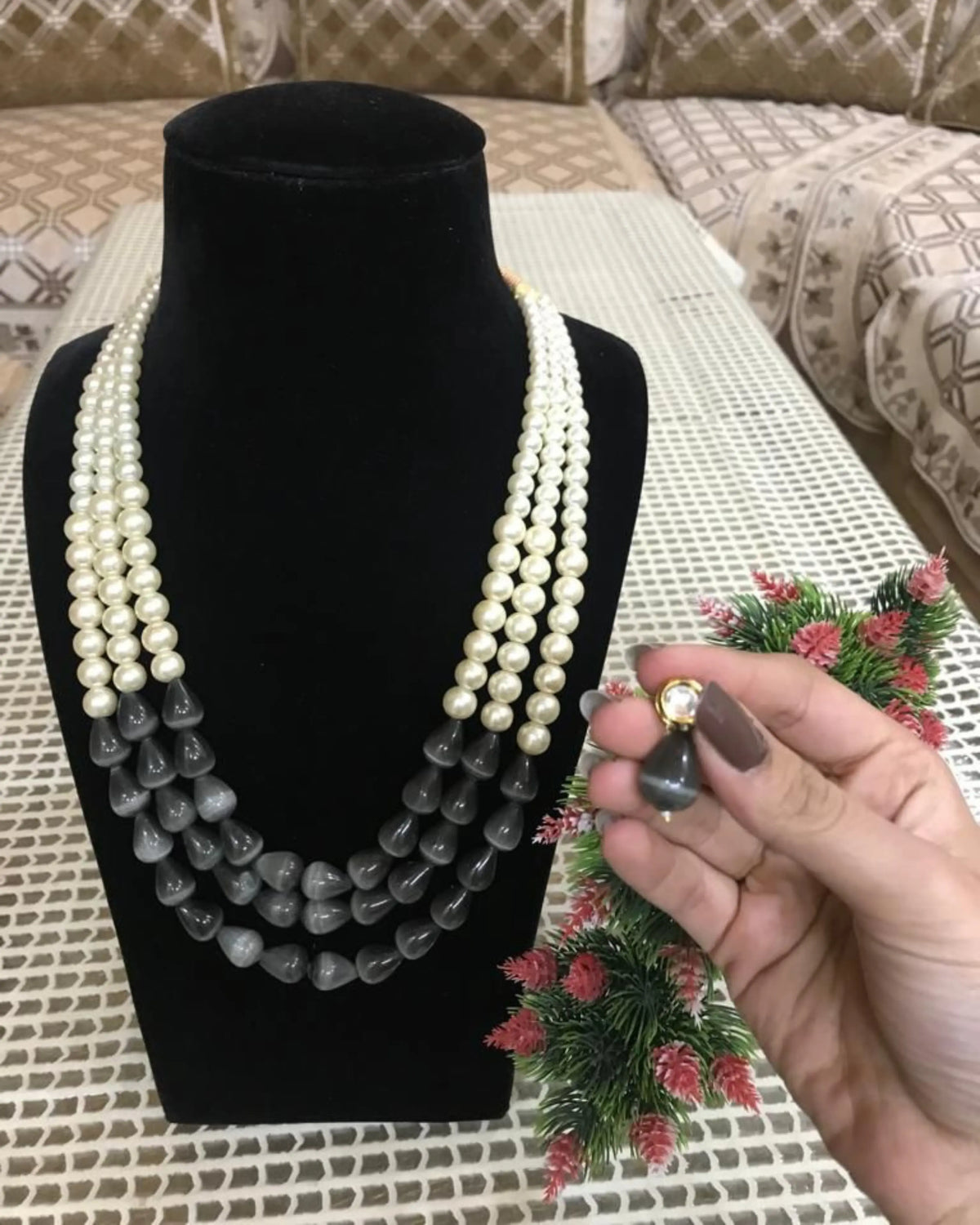 Meher Mala Indian Gold Beaded Necklace Zestro