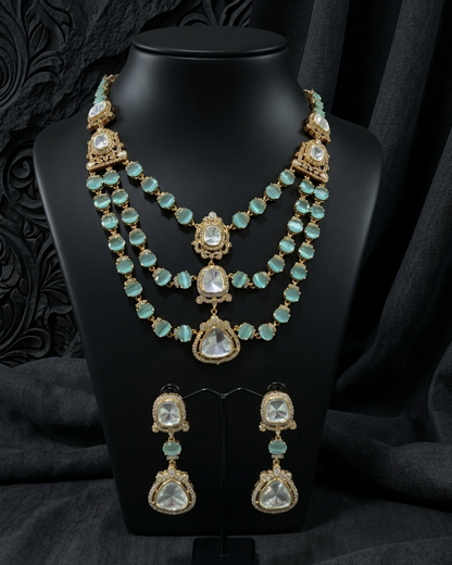 Mehera Mint Kundan Necklace Set