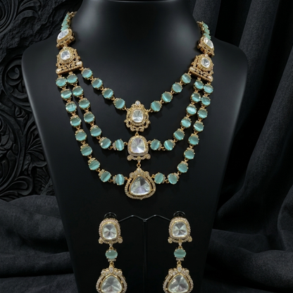 Mehera Mint Kundan Necklace Set | Zestro Premium Imitation Jewellery