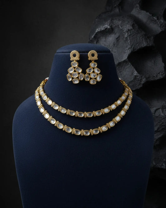 Mossinate Kundan Two Layered Necklace Zestro