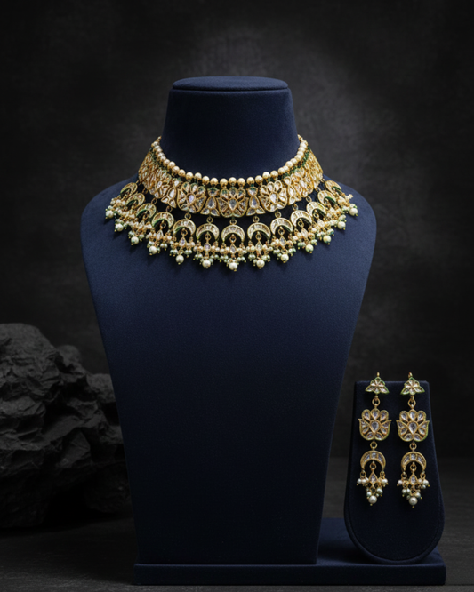 Mughal Crescent Heritage Necklace Set