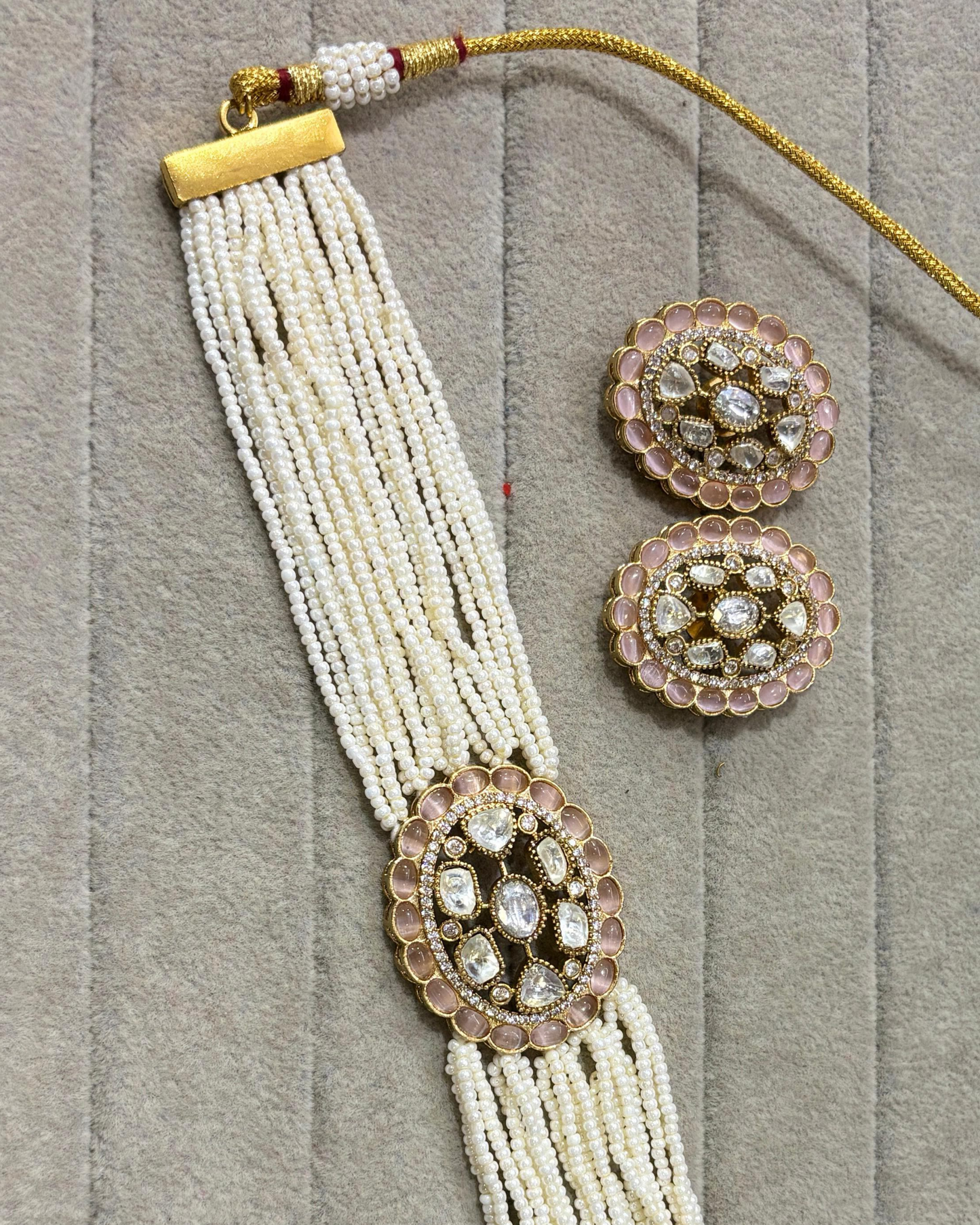 Multi-Strand Pearls Choker Set