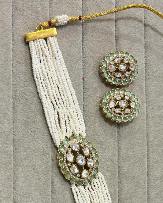 Multi-Strand Pearls Choker Set